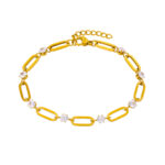 Pulsera Mujer Eslabones Circonitas Marea Dorado C03103/AD