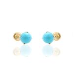 Pendientes Bebé Oro 18k Turquesa 187-177-4A