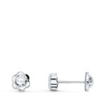 Pendientes Oro Blanco 18k Niña Flor N5999-4BT