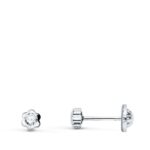Pendientes Oro Blanco 18k Niña Flor N5999-3BT