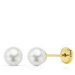 Pendientes De Oro 18k Perlas Niña 187-34-5A