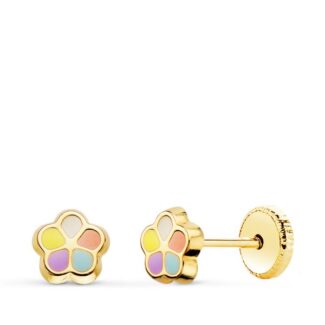 Pendientes Oro 18k Niña Flor 21300