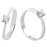 Anillo Oro Blanco 18k Diamante Talla Brillante 0.10 cts. Ref.013477