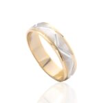 Alianza Oro Bicolor 18K Zig-Zag Oro Blanco 18-644-2S