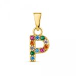 Colgante Inicial P Dorado Multicolor Lucía Martín 9113055