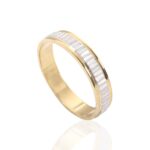 Alianza De Oro Bicolor 18K Facetada Mate y Brillo 36-10-2S
