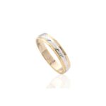 Alianza De Oro 18k Bicolor Facetada 11-7-2S