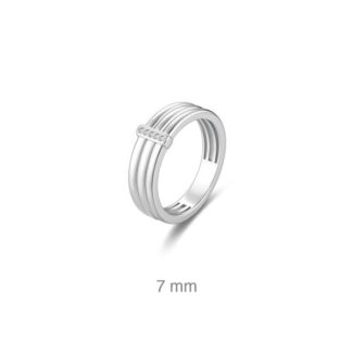 Anillo Mujer Plata De Ley Con Tres Circonitas 133-SOR-P004J