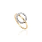 Sortija Anillo Circulo Central Circonitas Oro 18k Mujer 593-38-2S