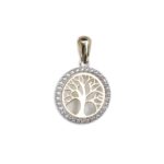Colgante Oro Bicolor 18k Árbol Vida Con Circonitas REF.210-714-2