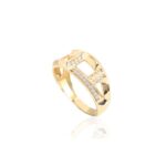 Anillo Mujer Oro 18k Circonitas y Eslabones 547-439S