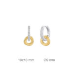 Criollas De Plata Bicolor Con Nudo y Circonitas  133-CRI-P004F