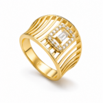 Sortija Mujer De Oro De 18k Con Circonitas 594-8S