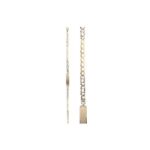 Pulsera De Oro 18k Placa Bicolor 167-153-2P