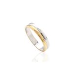 Alianza De Oro Bicolor 18K Doble Banda Pulida 36-17-2S