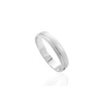 Alianza De Oro Blanco 18K Mate Rugoso 18-614-1S