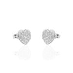 Pendientes Corazón De Oro Blanco De 18K 210-1052-1A