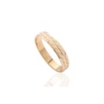 Alianza Oro Amarillo 18K Bandas Satinadas Diagonales 18-549S