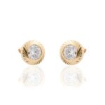 Pendientes Oro 18k Chatón Tallado 8mm 187-193-8AP