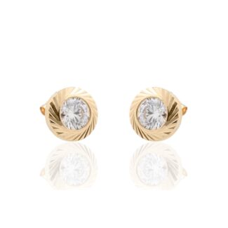 Pendientes Oro 18k Chatón Tallado 8mm 187-193-8AP