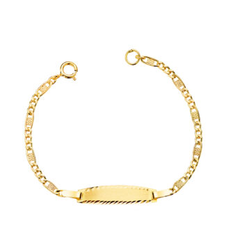 Pulsera Con Placa Oro Amarillo Para Bebé 18k 22361