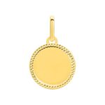 Colgante Disco Liso para Grabar Oro Amarillo 9K. 9KV12
