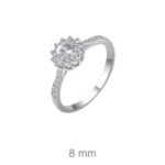 Sortija Plata Con Rosetón de Circonitas Blancas 158-SOR-P150
