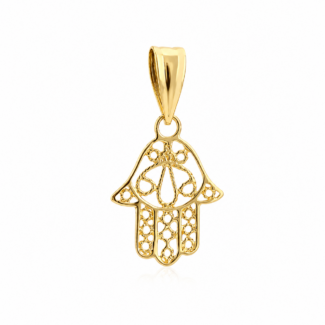 Colgante Oro Amarillo 18K. Mano Fátima 12 x 11 mm  147-114