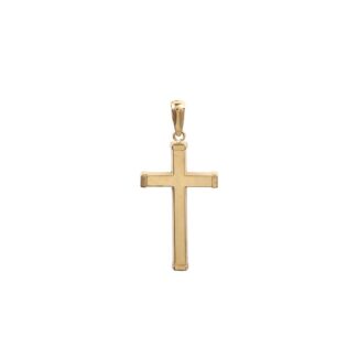 Cruz Oro Amarillo 18K Lisa Cuadrada 24.5 x 14 mm 209-368-25