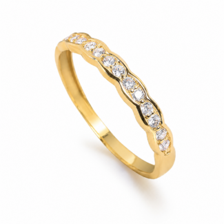 Anillo De Oro Amarilllo 18K. Con Circonitas 65-1321S
