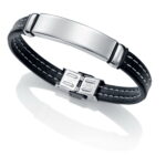 Pulsera Viceroy  Hombre en Acero y Piel Negra  6371P09010