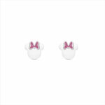 Pendientes Minnie Disney Lazo Rosa de Acero  ST0049P