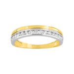 Anillo de Oro Bicolor de 9K y Circonitas 09SG08BZ