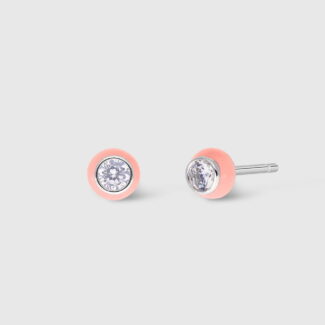 Pendientes Niña Marea Plata con Bola Rosa  D03601/AX