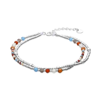 Pulsera Luxenter Plata y Cristal Granate acabado rodio BXA625C