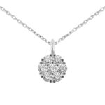 Gargantilla de Oro Blanco 18k y Diamantes 0608015