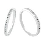 Sortija Oro Blanco 18k. y Diamantes en Carril Ref.  0109246
